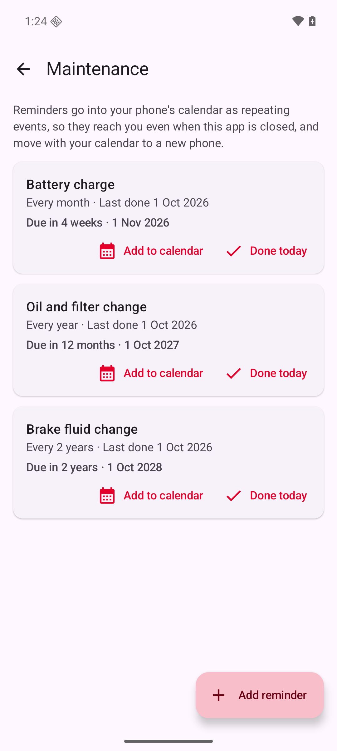 Manuals for GasGas: maintenance reminders
